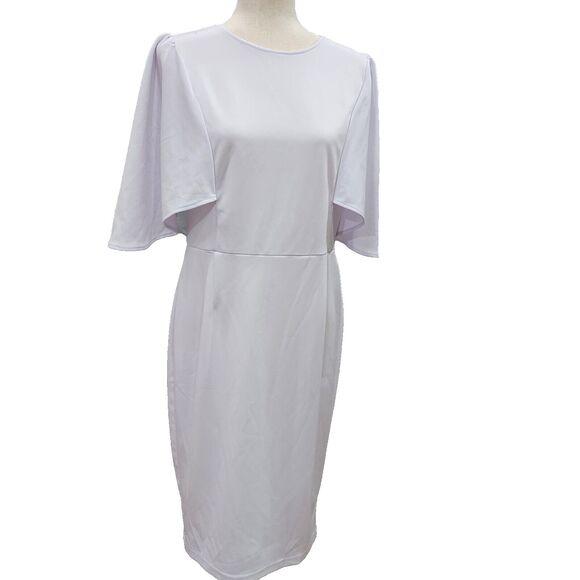 Grace Karin Womens White Scoop Neck Bodycon Pencil Dress Size L - Picture 4 of 8